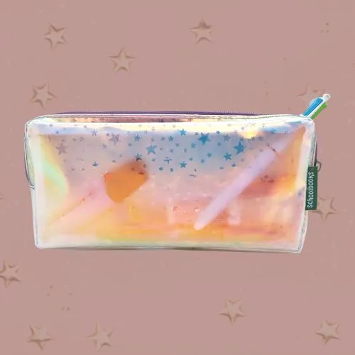 ■ Schoolbooks.ie - Double Pencil Case - Silver Stars