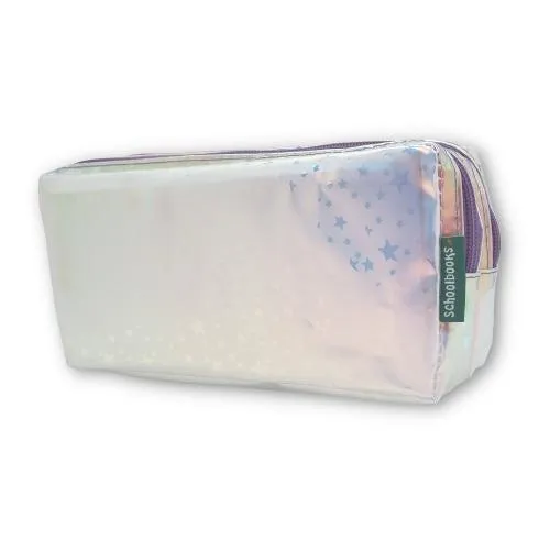 ■ Schoolbooks.ie - Double Pencil Case - Silver Stars