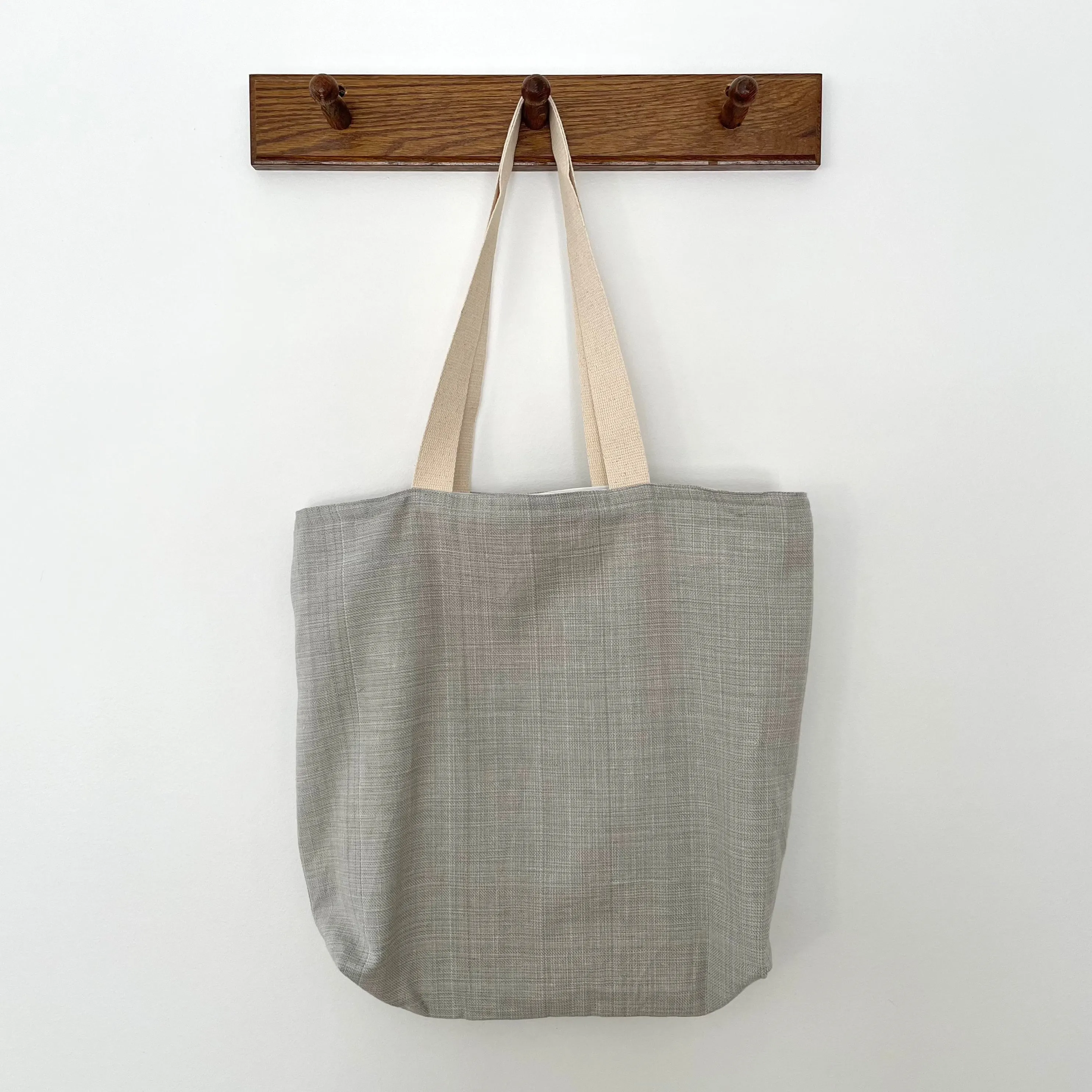 100% cotton hand loomed grey canvas tote bag