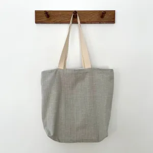 100% cotton hand loomed grey canvas tote bag