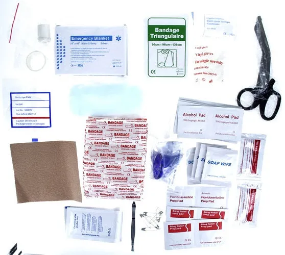 100 Pc. First Aid Kit In Waterproof Red Dry Sack Emergency Survival Hiking