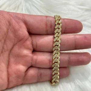 10K Yellow Gold Bustdown Bracelet 1.91Ct Dia / 25.9gr / 7.8mm / 8in