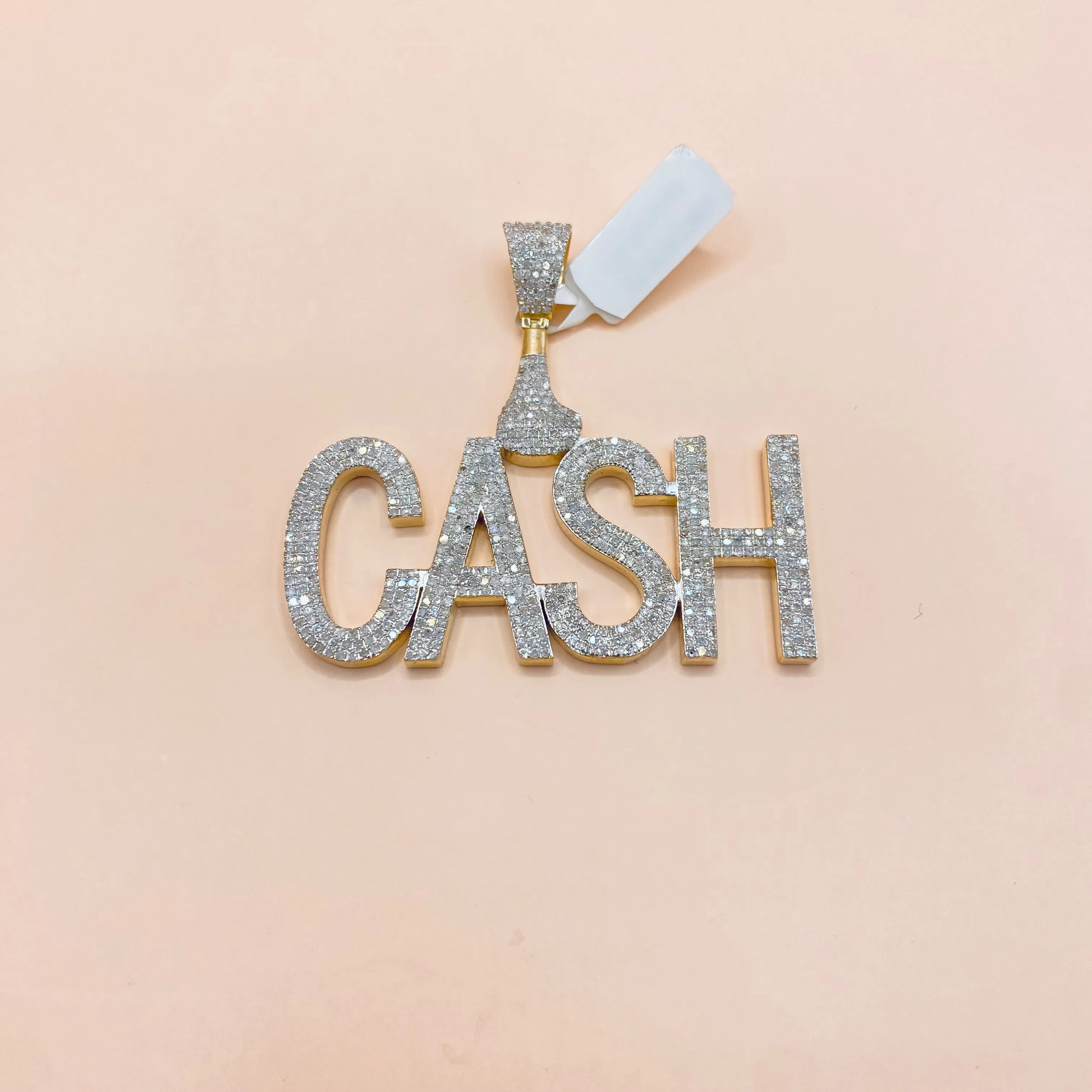 10K Yellow Gold Diamond Cash Pendant 2.68Ct / 14.1gr