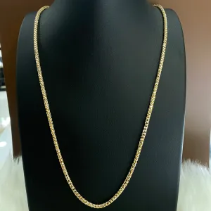 10K Yellow Gold Snake Link Diamond Cut Chain / 17.3gr / 2.5mm / 22in