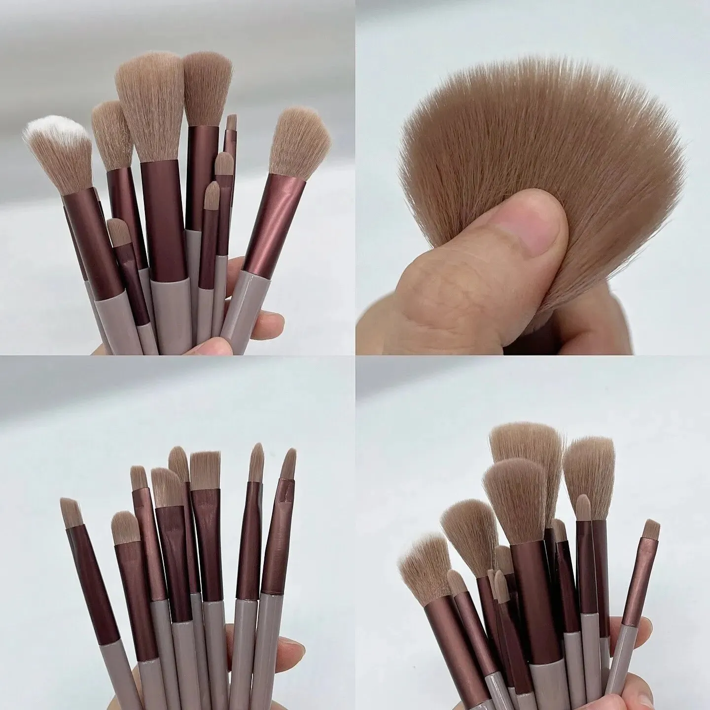 13-Piece Makeup Brush Set Eye Shadow Foundation Cosmetic Brush Eyeshadow Blush Beauty Soft Make Up Brushes w/ Bag