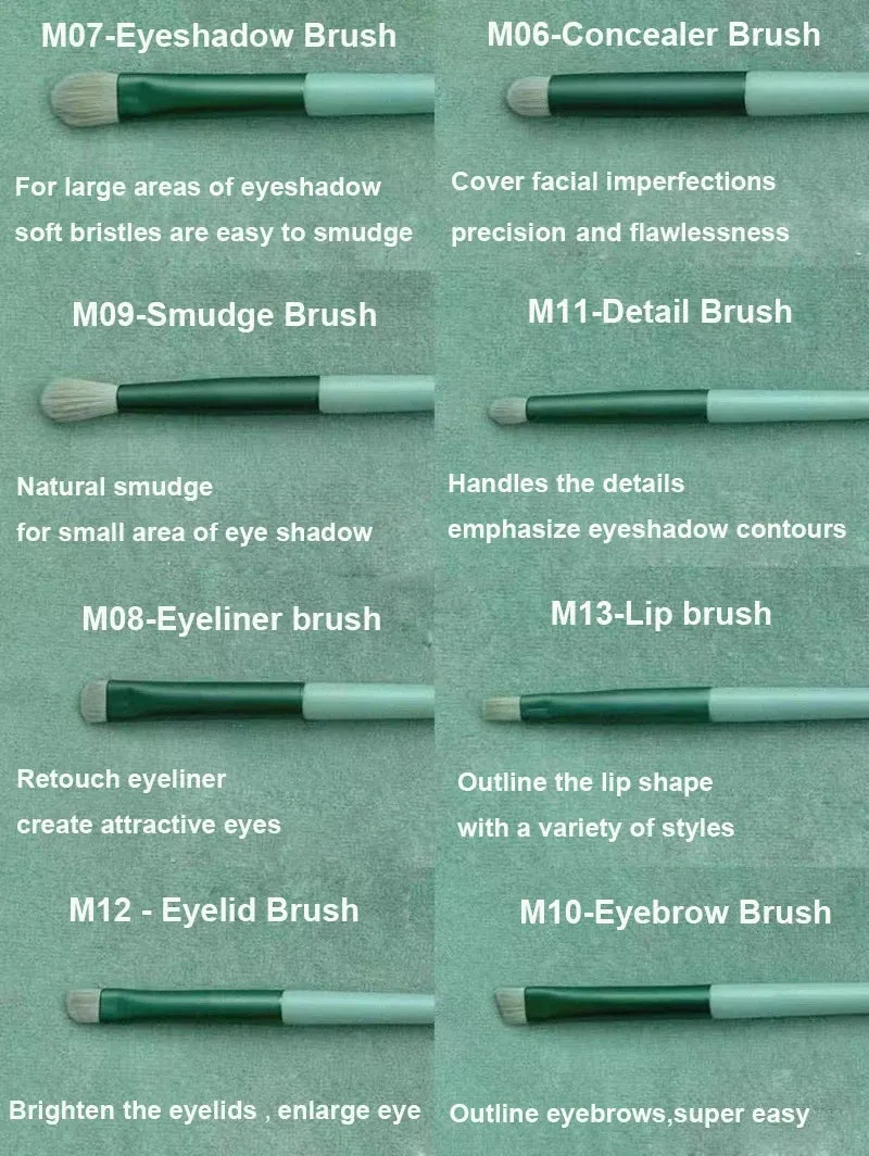13-Piece Makeup Brush Set Eye Shadow Foundation Cosmetic Brush Eyeshadow Blush Beauty Soft Make Up Brushes w/ Bag
