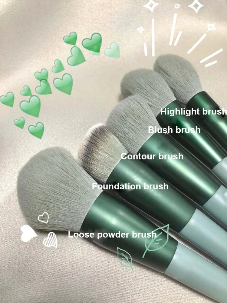 13-Piece Makeup Brush Set Eye Shadow Foundation Cosmetic Brush Eyeshadow Blush Beauty Soft Make Up Brushes w/ Bag