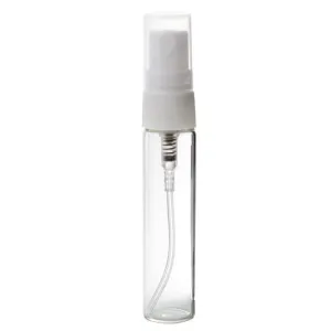 .14 oz / 4 ml Clear Glass Vial Bottle with White Fine Mist Spray (3 Pack)