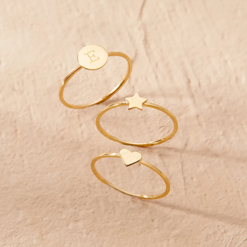 14k Gold Heart Women's Ring