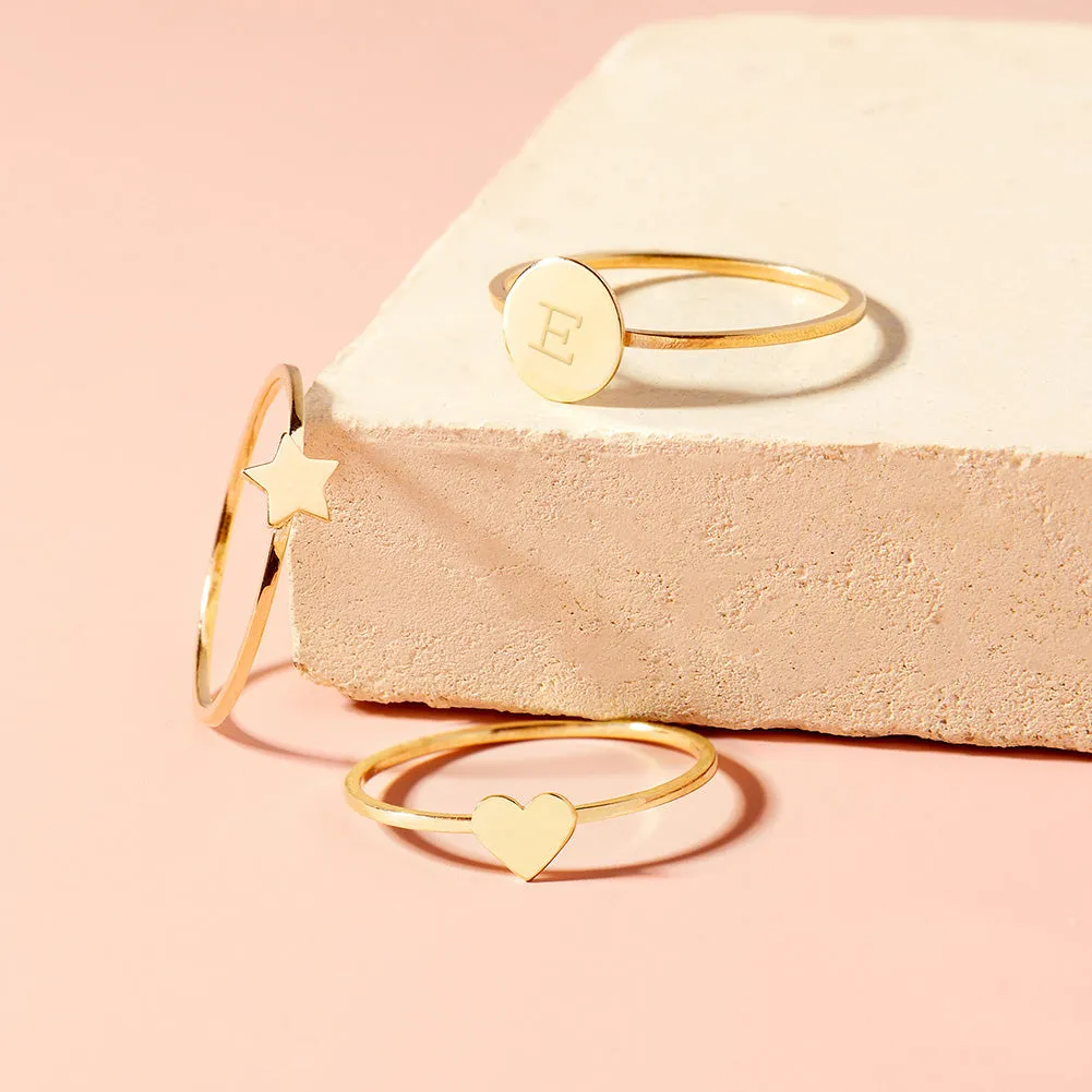 14k Gold Heart Women's Ring