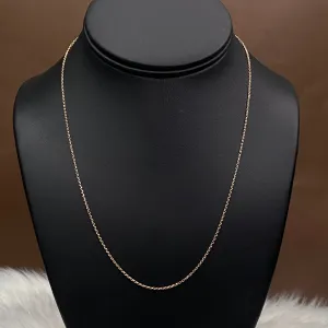 14K Rose Gold Minicuban Chain Diamond Cut / 2.2gr / 1.1mm / 18in