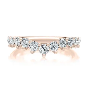 14k V-Curve Diamond Pavé Wedding Band