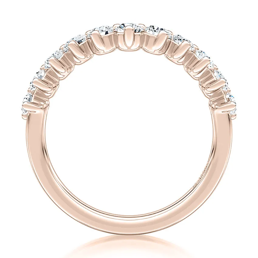 14k V-Curve Diamond Pavé Wedding Band