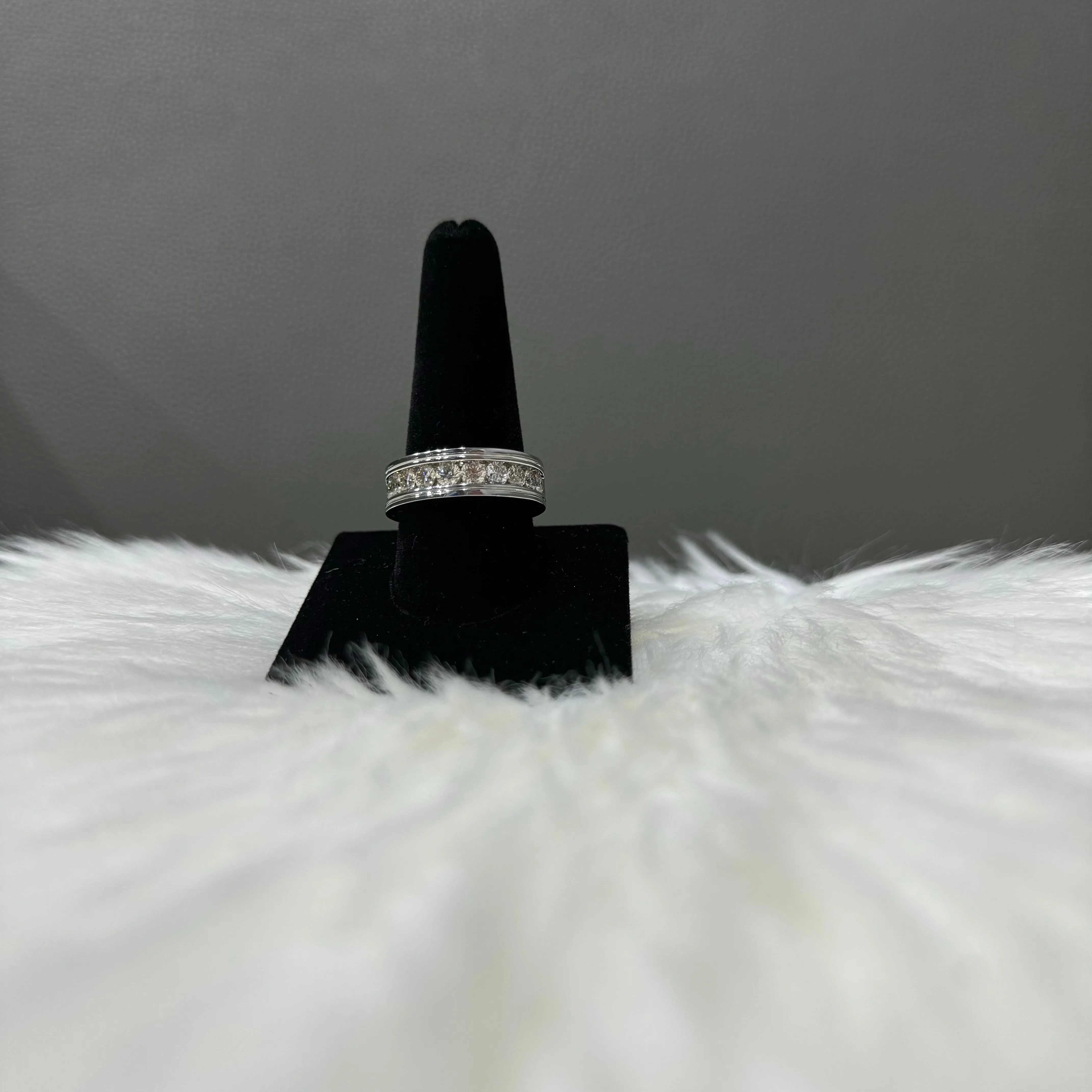 14K White Gold Diamond Fashion Engagement Ring 2Ct Dia / 11.8gr / Size 10