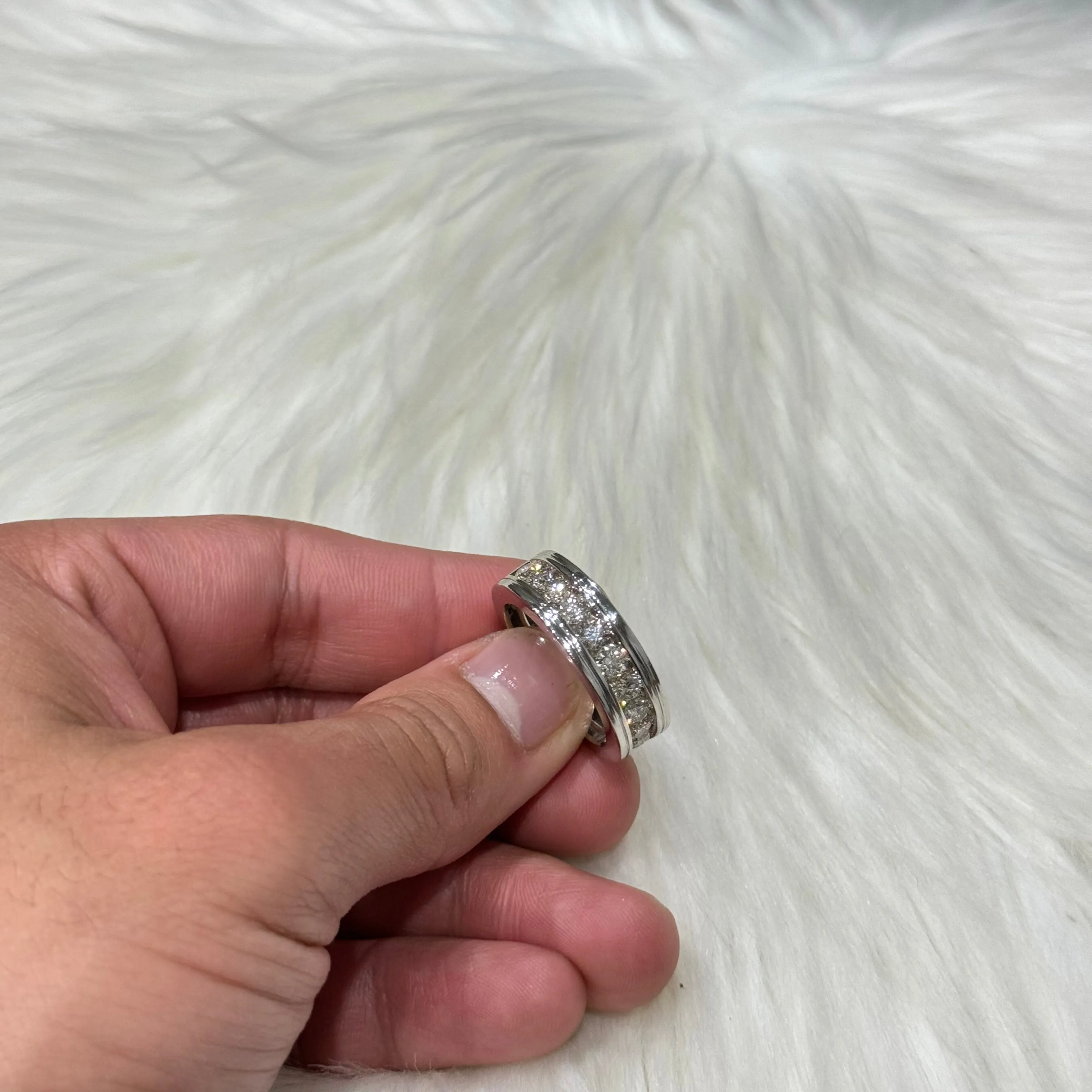 14K White Gold Diamond Fashion Engagement Ring 2Ct Dia / 11.8gr / Size 10