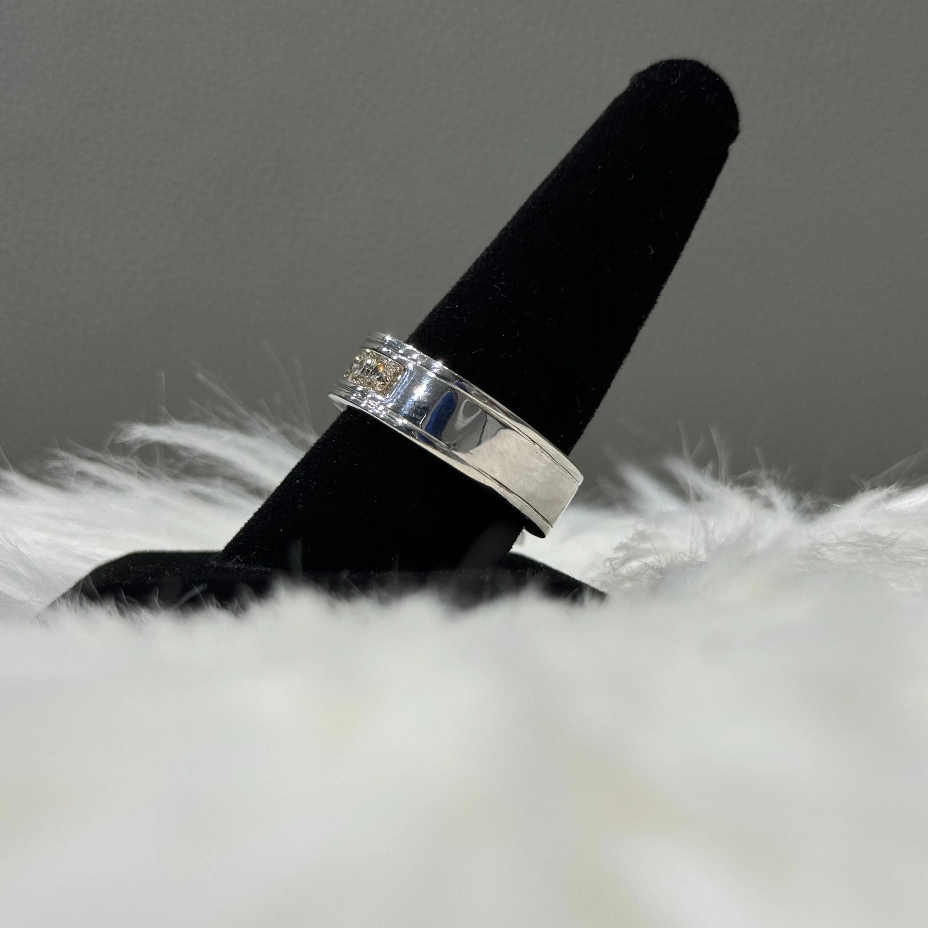 14K White Gold Diamond Fashion Engagement Ring 2Ct Dia / 11.8gr / Size 10