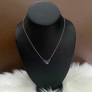 14K White Gold Diamond Heart Jewelry Set 0.03Ct / 1.7gr