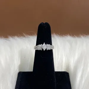 14K White Gold Luxury Diamond Engagement Ring / Ct Dia / 4.6gr / Size 5