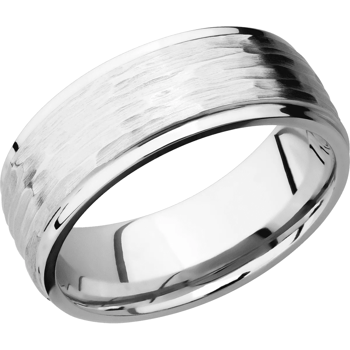 14K White Gold with Treebarkh , Polish Finish