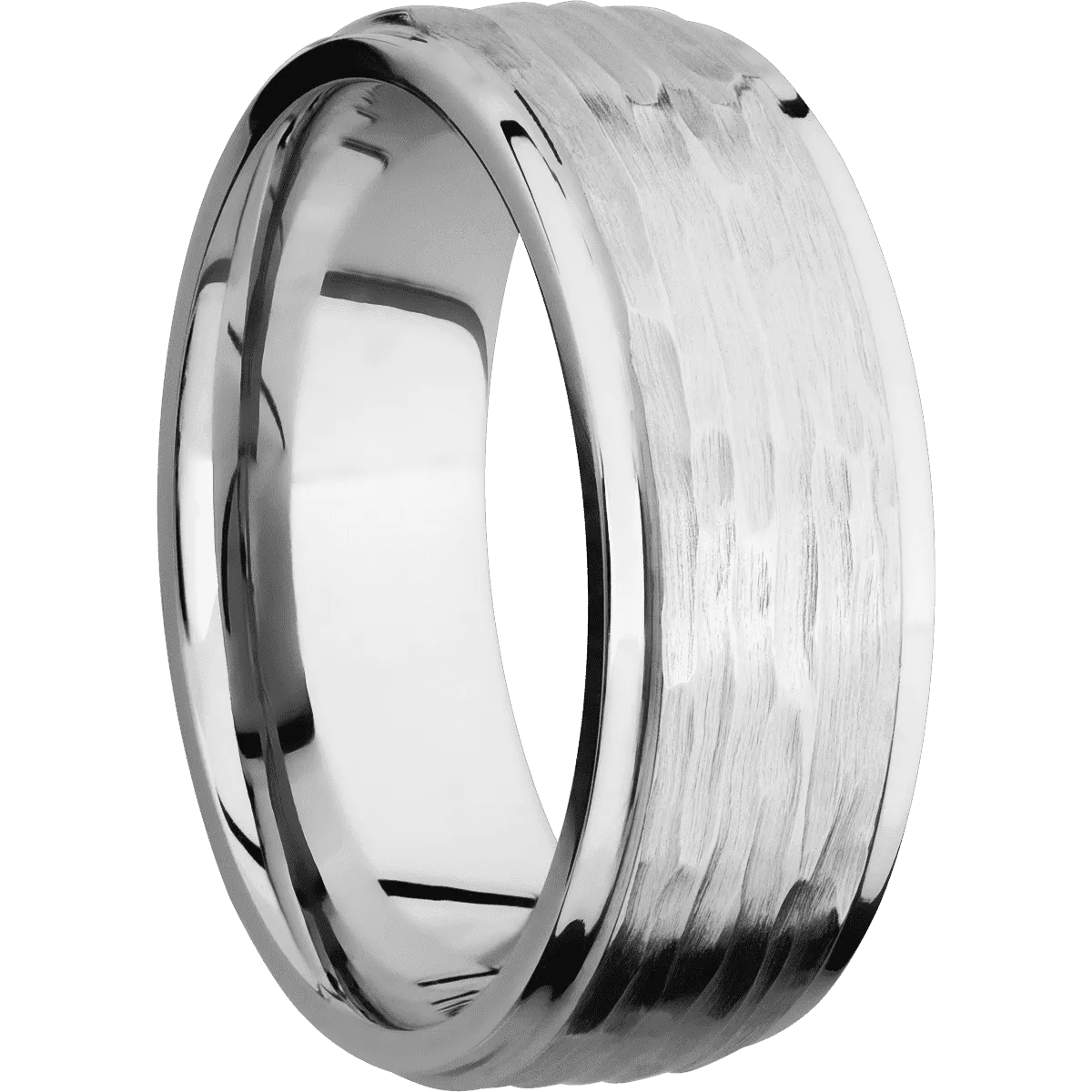 14K White Gold with Treebarkh , Polish Finish