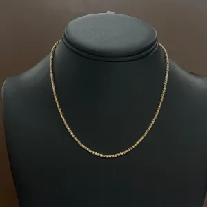 14K Yellow Gold Tennis Chain 3.35Ct Dia / 6.4gr / 2mm / 16in