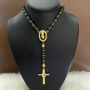 18K Yellow Gold Diamond Rosary Chain Ct Dia / 61gr / 30in