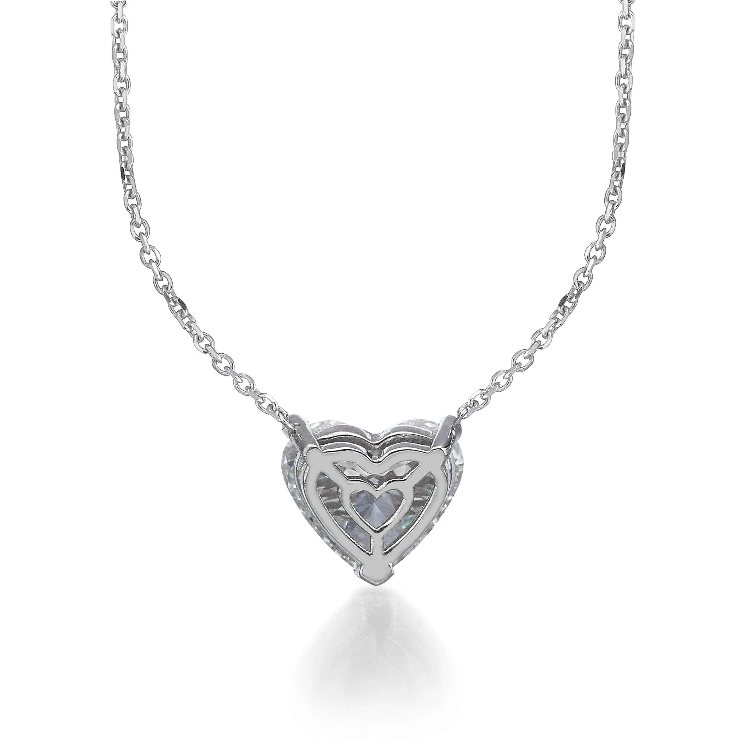 2.00 ct Lab Grown Heart Shape Diamond Solitaire Pendant Necklace