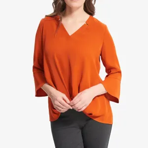 3/4 Sleeve V-Neck Blouse