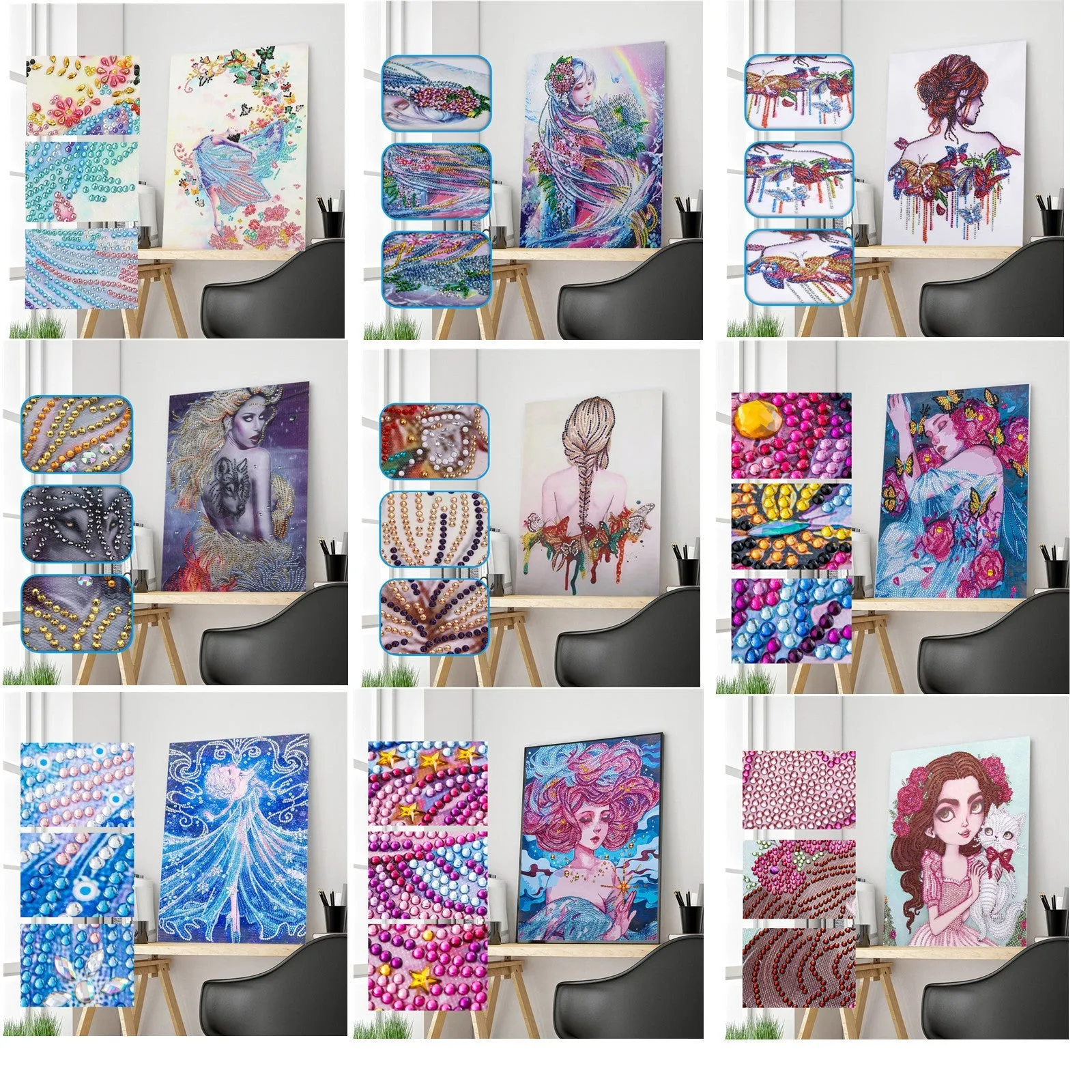 5D DIY-Shaped-Shaped Drill- Beauty Fairy Characters30*40CM