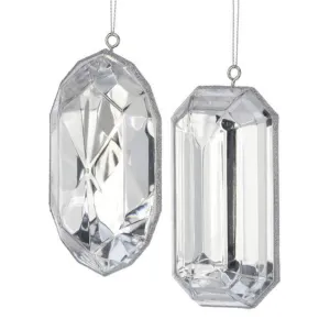 5" Precious Cut Gem Ornament: Clear