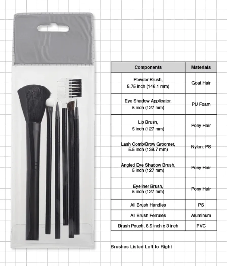 6-Piece Travel Brush Set