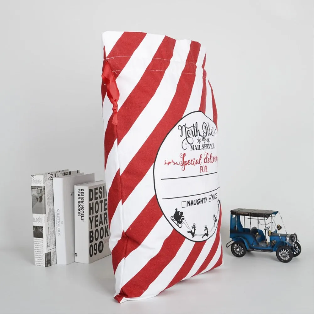(62x45cm) Christmas gift bag Linen gift bag with drawstring - Style 1