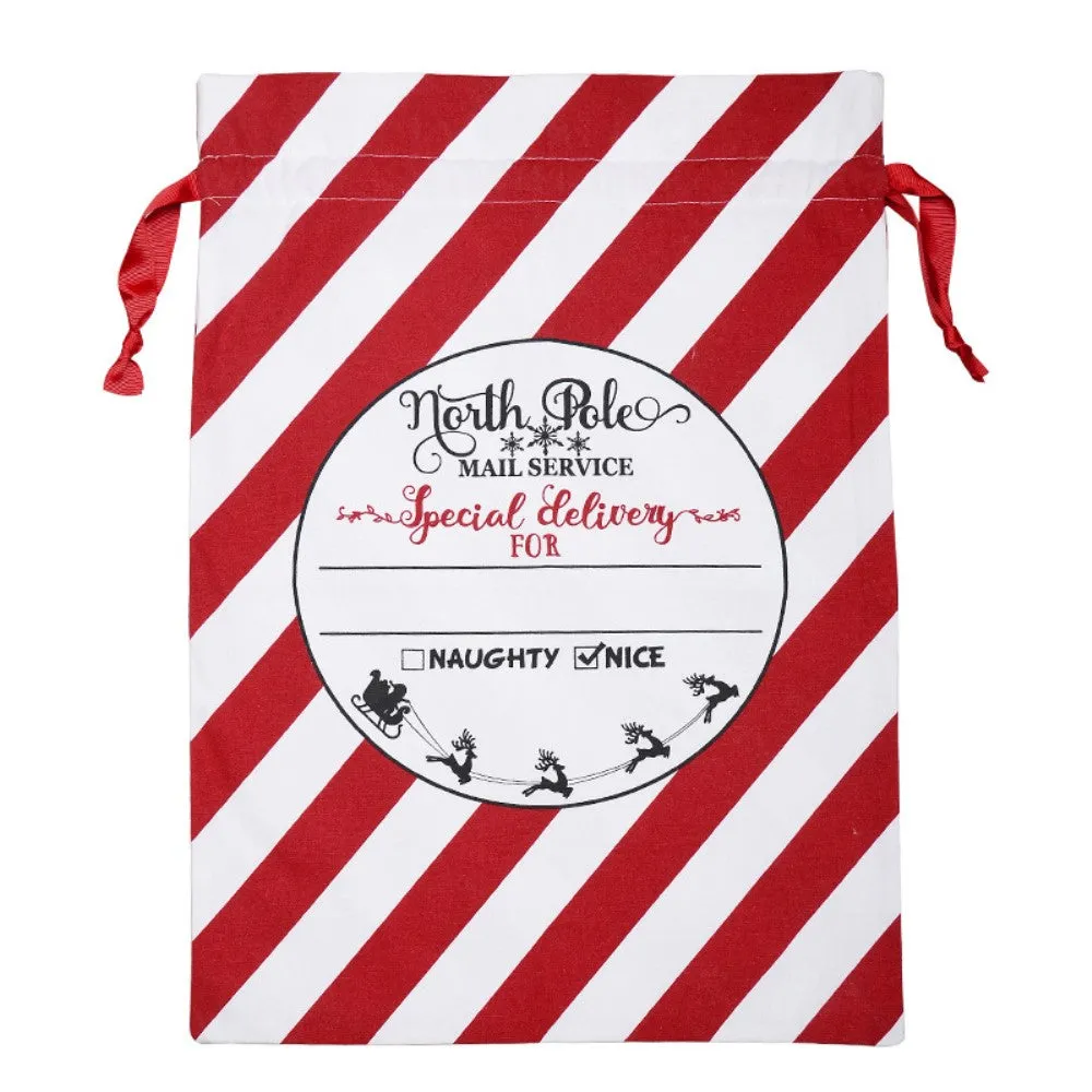 (62x45cm) Christmas gift bag Linen gift bag with drawstring - Style 1