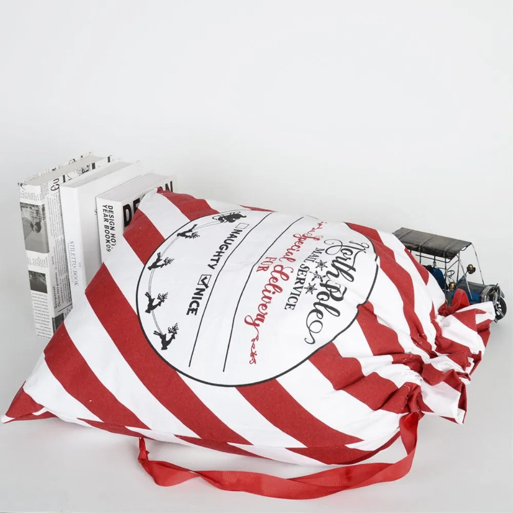 (62x45cm) Christmas gift bag Linen gift bag with drawstring - Style 1