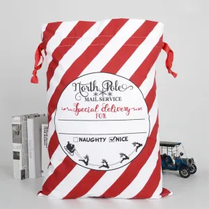 (62x45cm) Christmas gift bag Linen gift bag with drawstring - Style 1