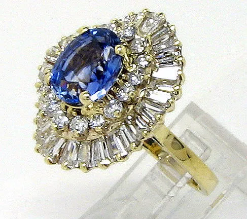 7.60ct Sapphire & Diamond Ballerina Ring
