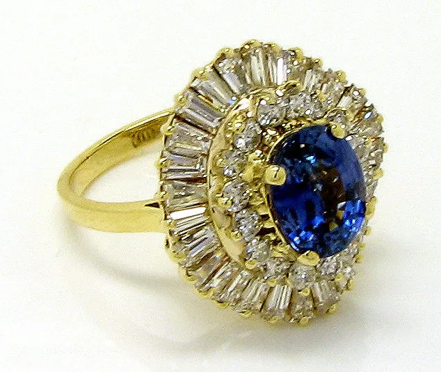 7.60ct Sapphire & Diamond Ballerina Ring