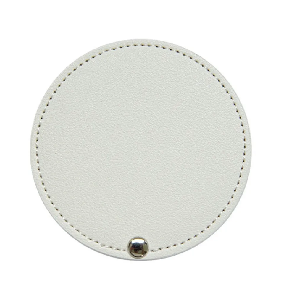 (Ø8cm) Makeup Bag Makeup Mirror Travel Cosmetic Mirror - White