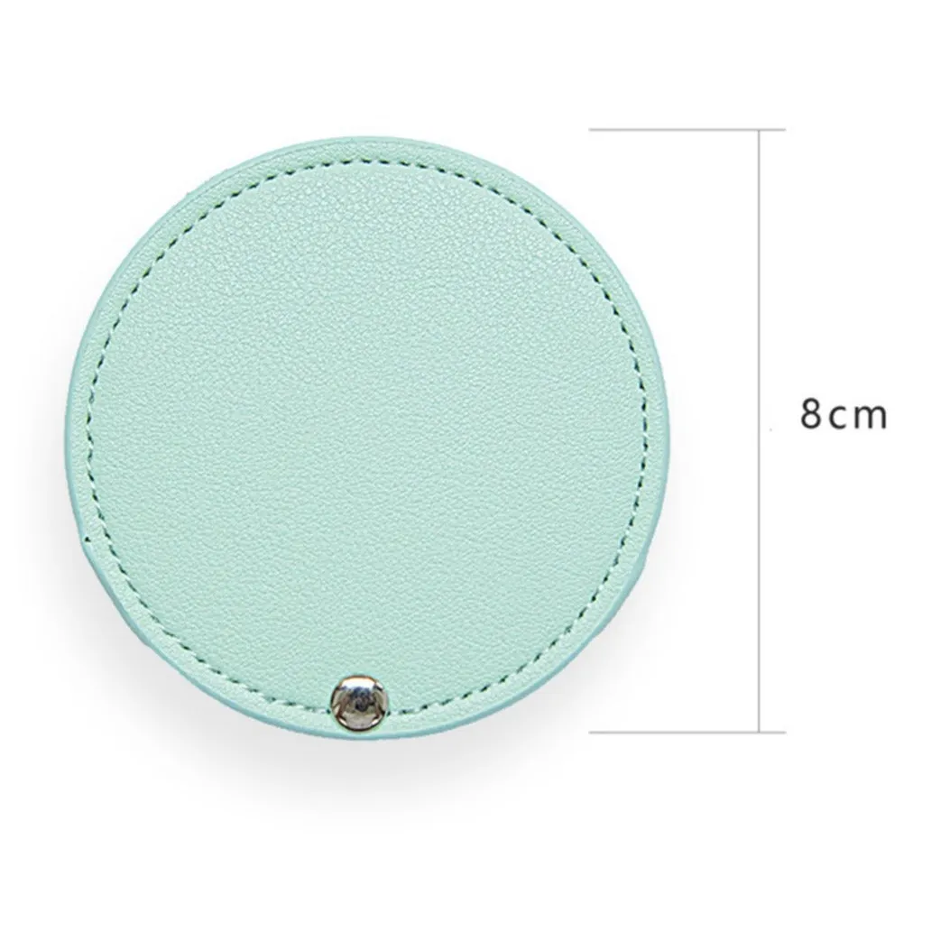 (Ø8cm) Makeup Bag Makeup Mirror Travel Cosmetic Mirror - White