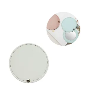 (Ø8cm) Makeup Bag Makeup Mirror Travel Cosmetic Mirror - White