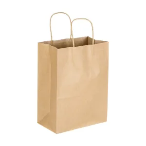 8" x 4.75" x 10.25" Kraft Shopping Bag w/ Twist Handle