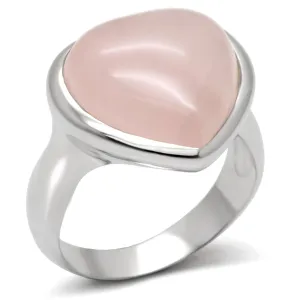 925 Sterling Silver Ring with Precious Stone in Light Rose for Women Style LOA512