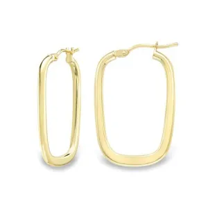9ct Gold 32mm Square Hoop Earrings