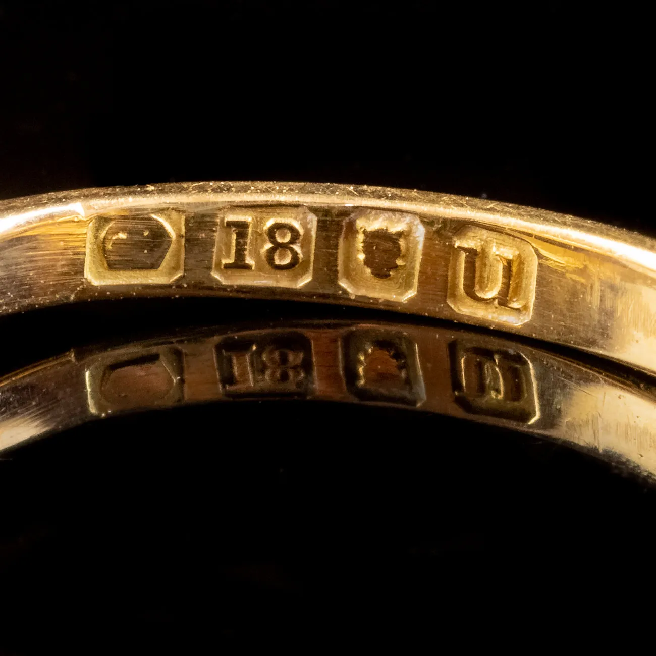 Antique Edwardian Turquoise Diamond Ring 18ct Gold Dated 1915