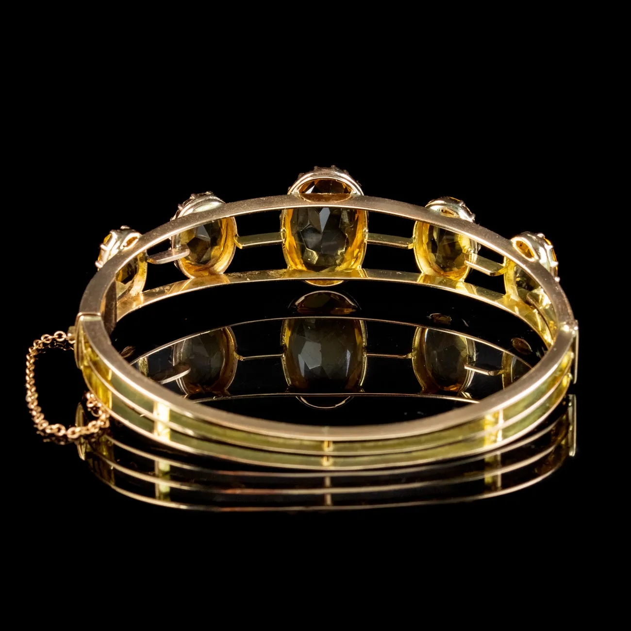 Antique Victorian Citrine Bangle 15ct Gold 22ct Of Citrine Circa 1900
