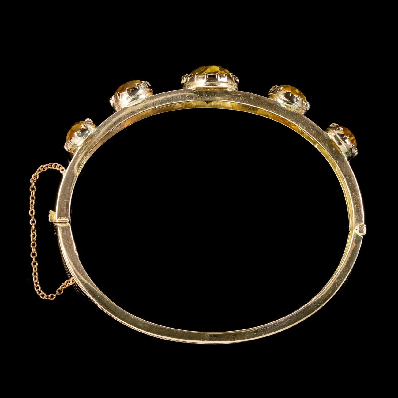 Antique Victorian Citrine Bangle 15ct Gold 22ct Of Citrine Circa 1900