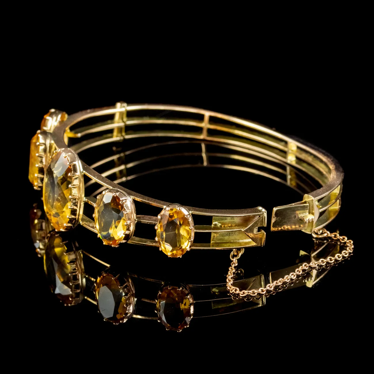 Antique Victorian Citrine Bangle 15ct Gold 22ct Of Citrine Circa 1900