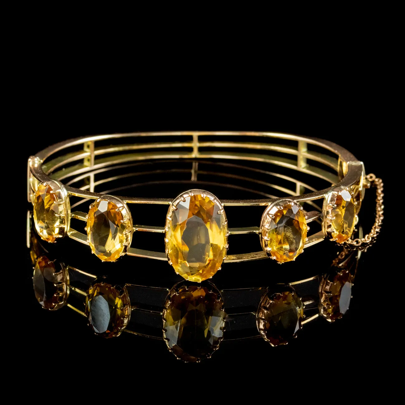 Antique Victorian Citrine Bangle 15ct Gold 22ct Of Citrine Circa 1900