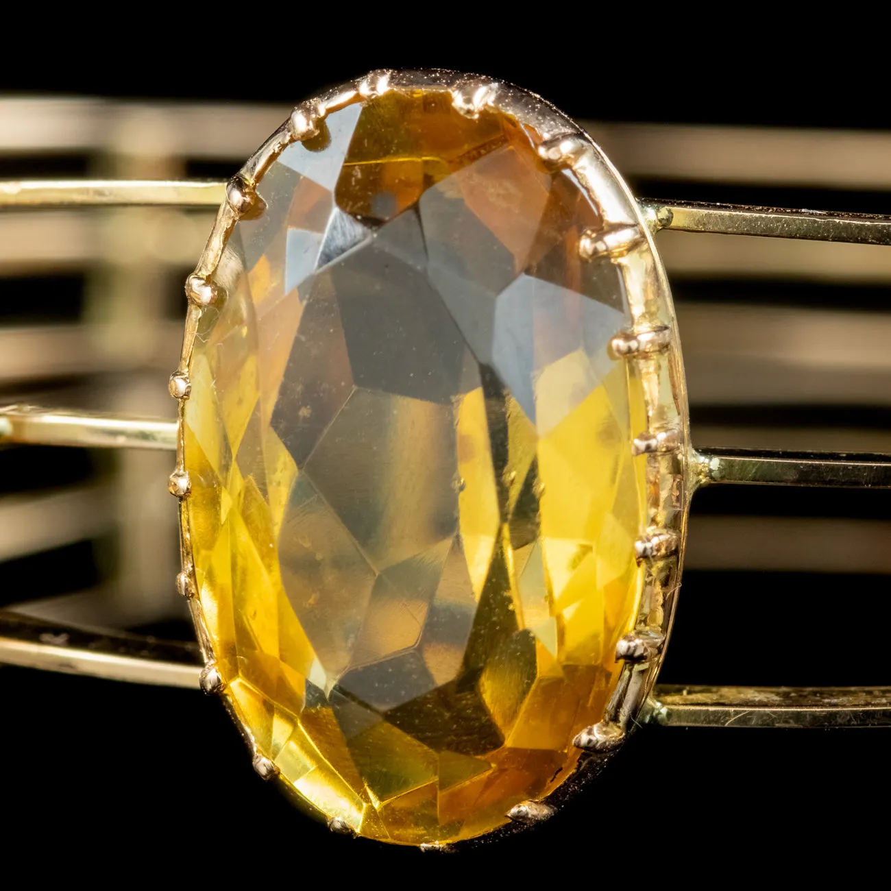 Antique Victorian Citrine Bangle 15ct Gold 22ct Of Citrine Circa 1900
