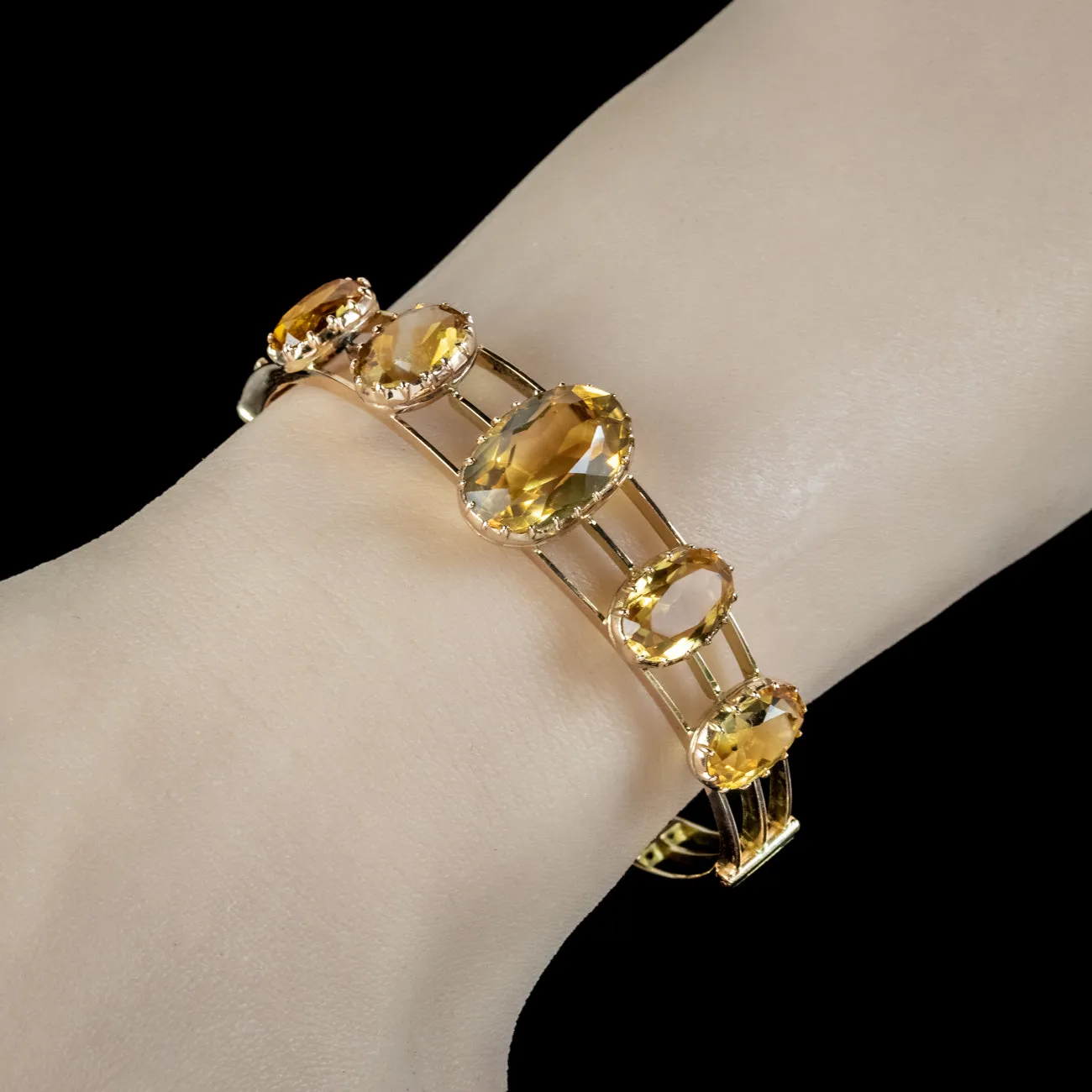 Antique Victorian Citrine Bangle 15ct Gold 22ct Of Citrine Circa 1900